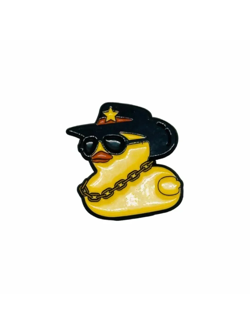 ⭐Pin Cartoon Geometric Little Yellow Duck Wearing A Hat Metal Brooch Cowboy Hat